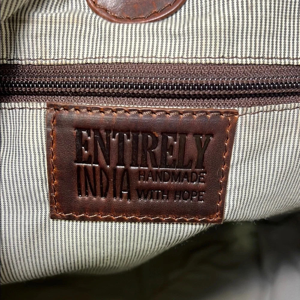 Entirely India Handmade Jessica Casual Brown Leather Tote - Picture 7 of 8